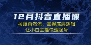 12月抖音直播课：拉爆自然流，掌握底层逻辑，让小白主播快速起号-网创星球
