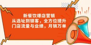 新 餐饮爆店营销，从选址到锁客，全方位提升门店流量与业绩，月销万单-网创星球