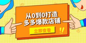 从0到0打造多多爆款店铺,选品、上架、优化技巧,助力商家实现高效运营-网创星球
