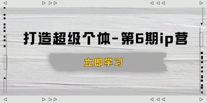 打造 超级个体-第6期ip营:商业认知,产品设计,成交演练,解决知识变现难题-网创星球