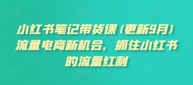 小红书笔记带货课(更新25年1月)流量电商新机会,抓住小红书的流量红利-网创星球