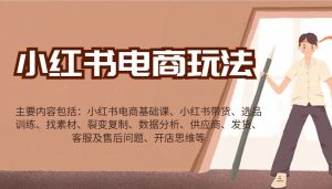 小红书电商玩法：带货/选品/找素材/裂变/数据分析/供应商/发货/售后/开店思维等-网创星球