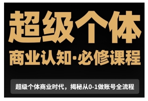 超级个体商业认知觉醒视频课,商业认知·必修课程揭秘从0-1账号全流程-网创星球