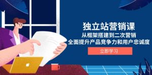 独立站营销课，从框架搭建到二次营销，全面提升产品竞争力和用户忠诚度-网创星球