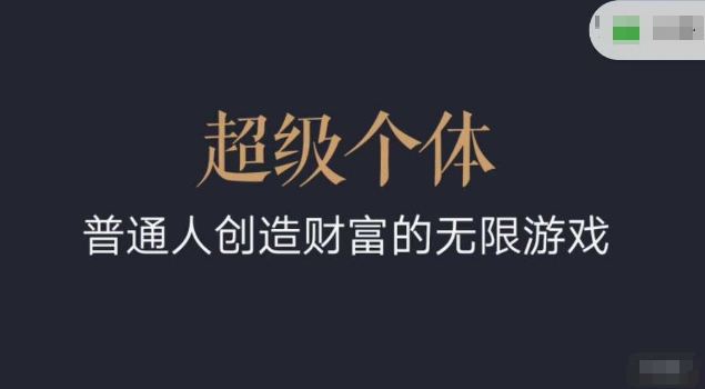 超级个体2024-2025翻盘指南,普通人创造财富的无限游戏-网创星球
