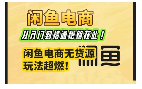 闲鱼电商实战课,从入门到精通秘籍在此,闲鱼电商无货源玩法超燃!-网创星球