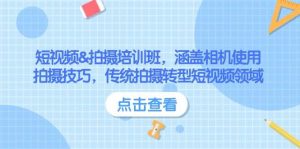 短视频&拍摄培训班，涵盖相机使用、拍摄技巧，传统拍摄转型短视频领域-网创星球