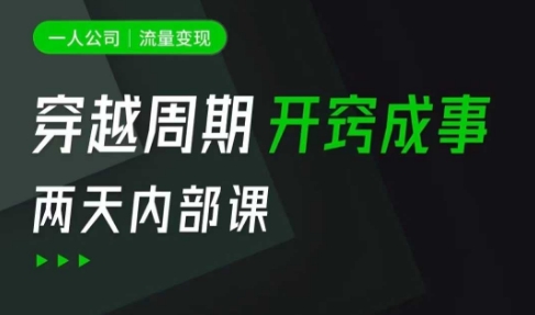 一人公司:流量变现课,一人公司的方法模型拆解, 拆解富人思维,流量思维,小老板思维等-网创星球