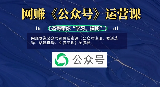 网创赛道公众号运营私密课【公众号注册、赛道选择、话题选择、引流变现】全流程-网创星球