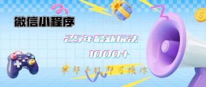 微信小程序-25年最新教学日入1000+最新玩法--单部手机即可操作,做就...-网创星球