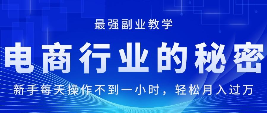 电商行业的秘密，新手每天操作不到一小时，月入过万轻轻松松，最强副业...-网创星球