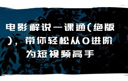 电影解说一课通(绝版)，带你轻松从0进阶为短视频高手-网创星球