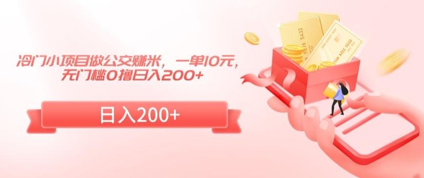 冷门小项目做公交赚米，一单10元，无门槛0撸日入200+【揭秘】-网创星球