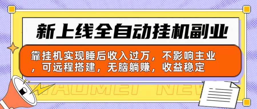新上线全自动挂机副业：靠挂机实现睡后收入过万，不影响主业可远程搭建...-网创星球