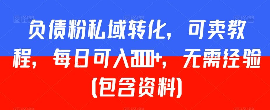 负债粉私域转化，可卖教程，每日可入2000+，无需经验（包含资料）【揭秘】-网创星球