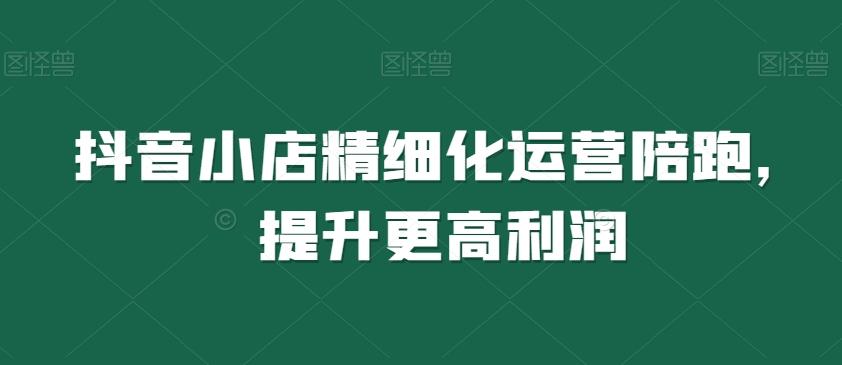 抖音小店精细化运营陪跑,提升更高利润