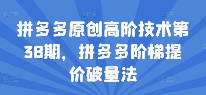 拼多多原创高阶技术第38期，拼多多阶梯提价破量法-网创星球